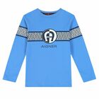 Boys Blue Logo Long Sleeve Top, 1, hi-res