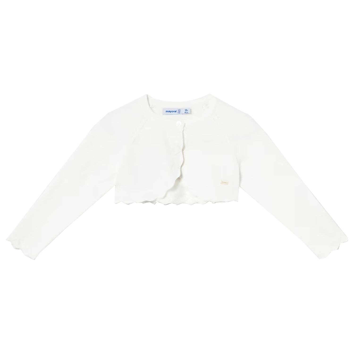Younger Girls Ivory Knitted Cardigan, 2, hi-res