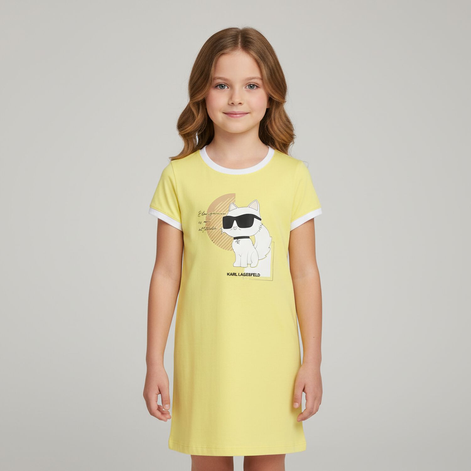 Girls Yellow Choupette Dress, 2, hi-res