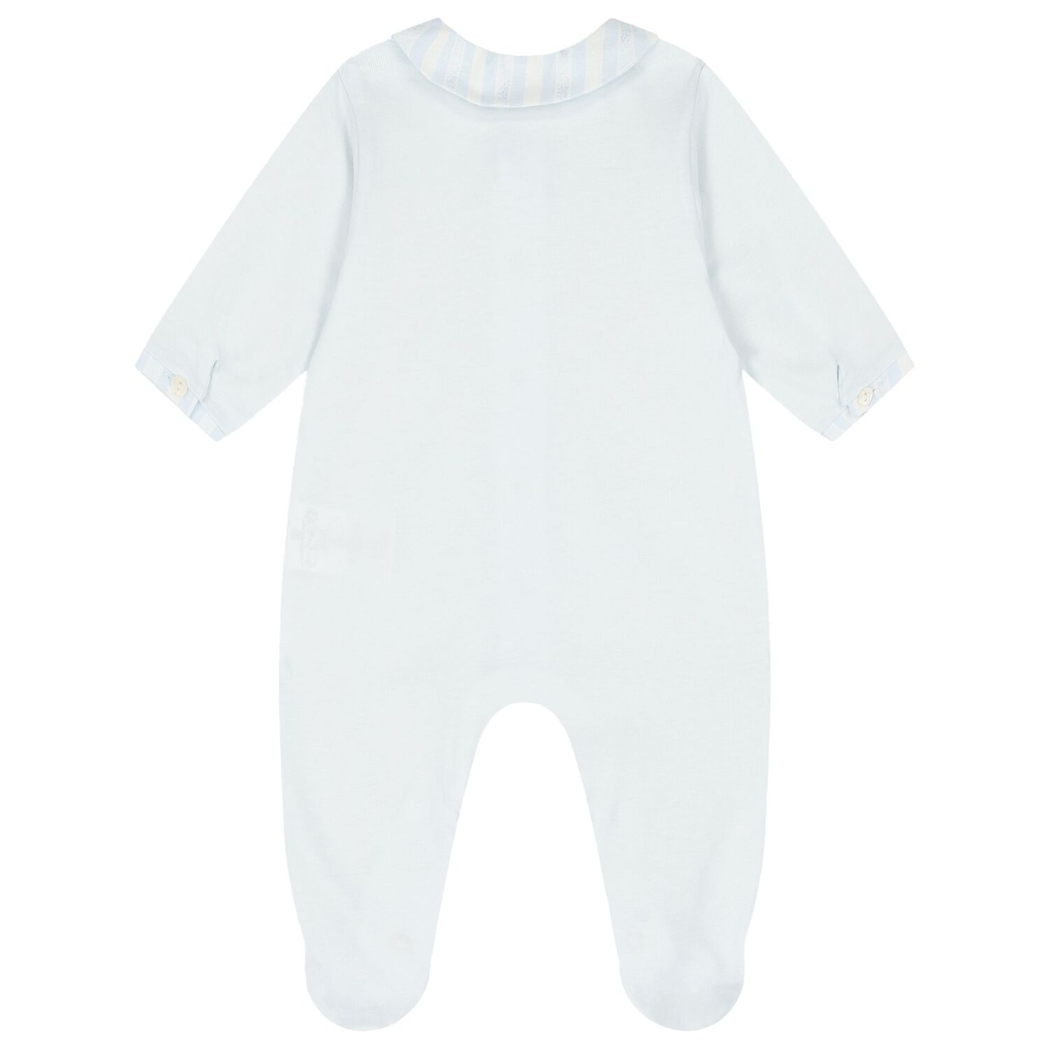 Baby Boys Blue & Ivory Logo Babygrow, 4, hi-res image number null