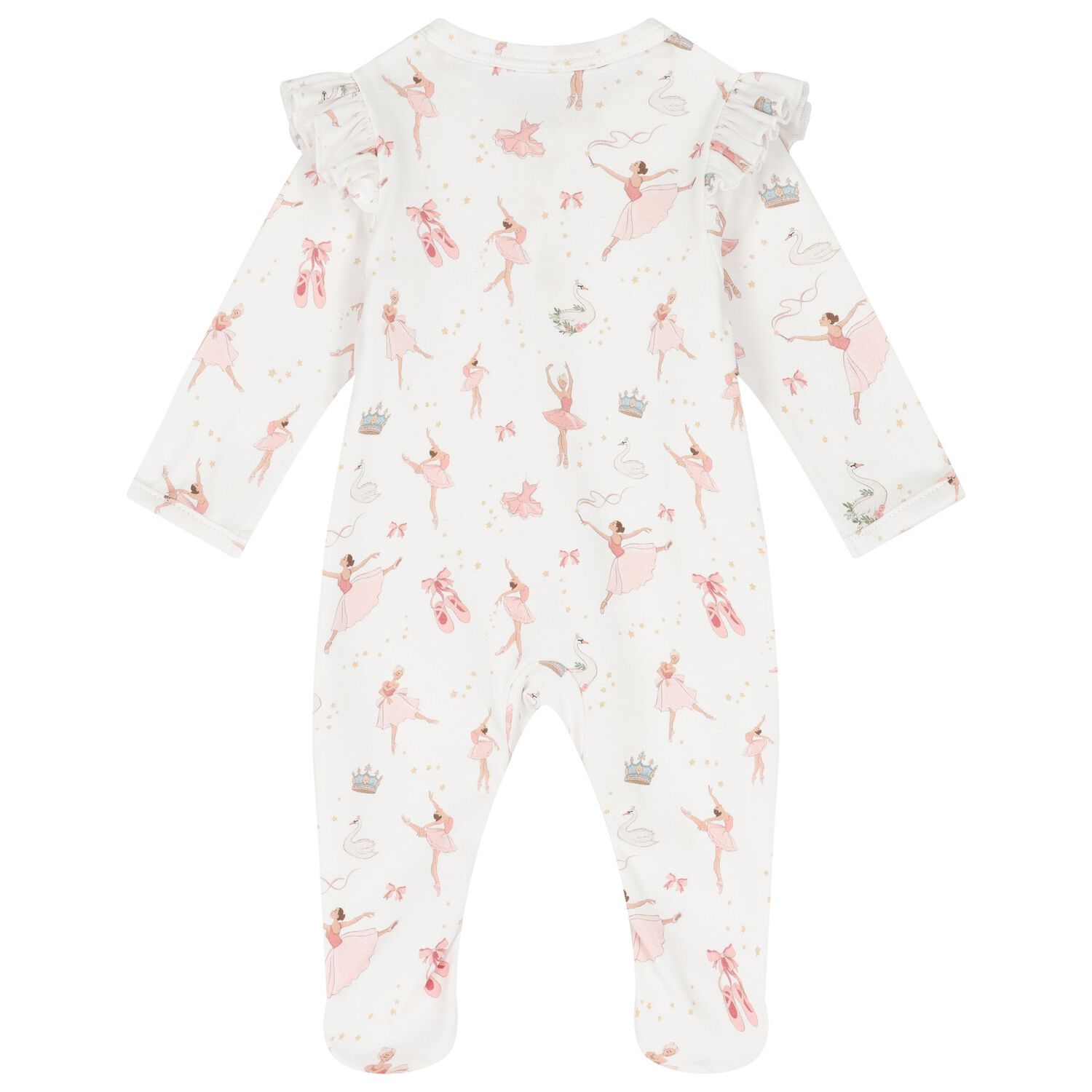 Baby Girls White & Pink Opera Babygrow, 1, hi-res image number null