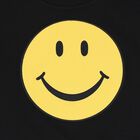 Girls Black Smiley Sweatshirt, 1, hi-res