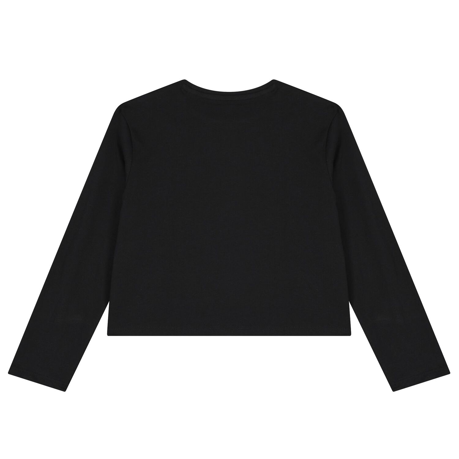 Girls Black Logo Long Sleeve Top, 3, hi-res image number null