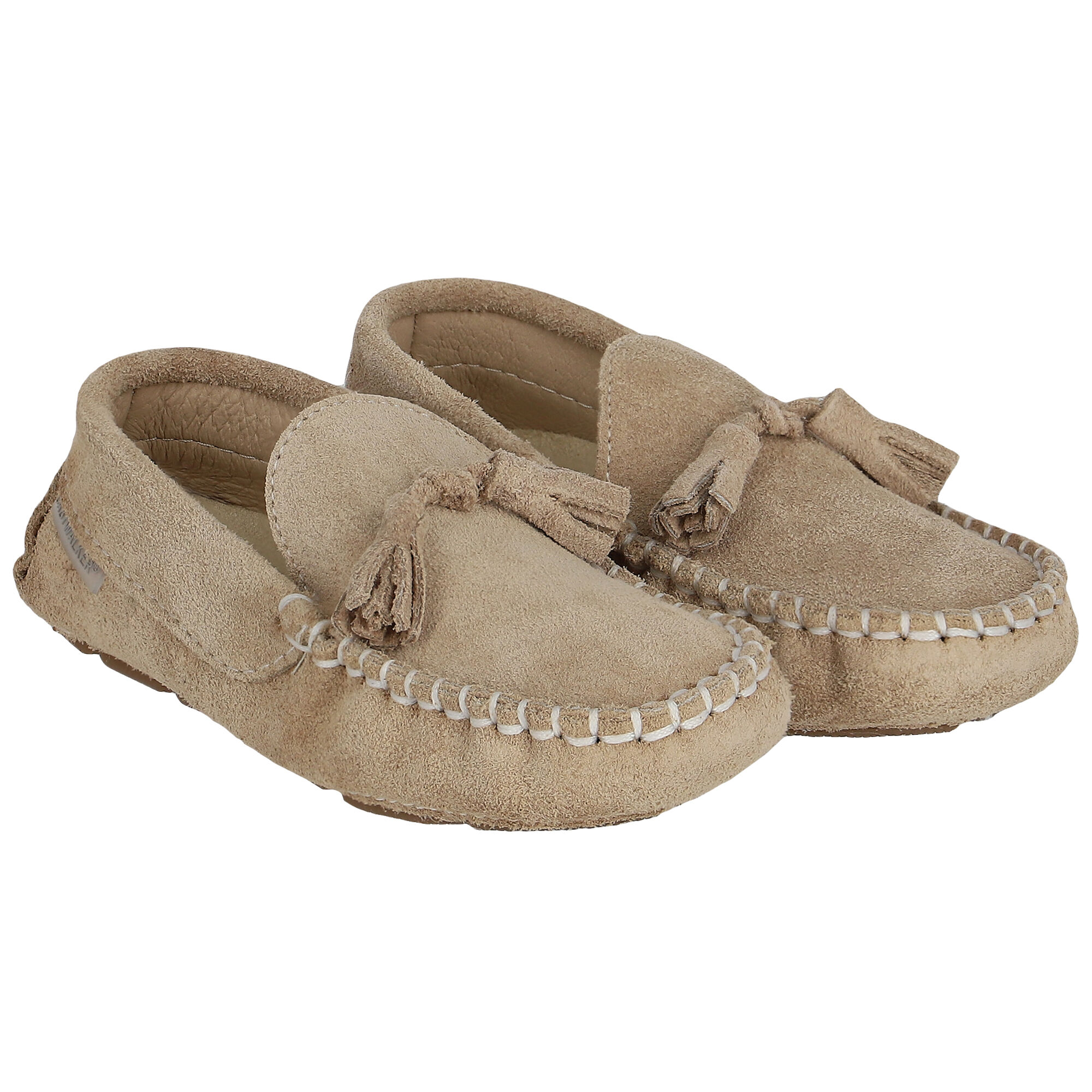 Babywalker Boys Beige Suede Shoes Junior Couture UK