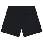 Boys Black Logo Shorts, 1, hi-res