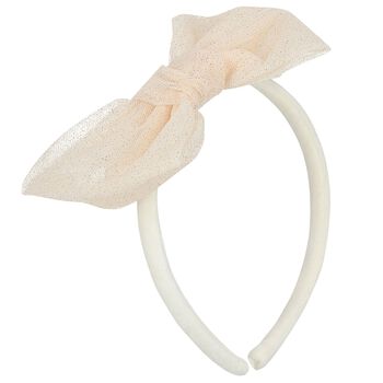 Girls Ivory Bow Headband