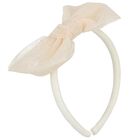 Girls Ivory Bow Headband, 1, hi-res