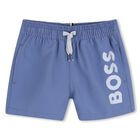 Younger Boys Blue Logo Swim Shorts, 4, hi-res