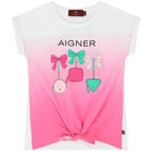 Girls Pink & White Logo T-Shirt, 1, hi-res
