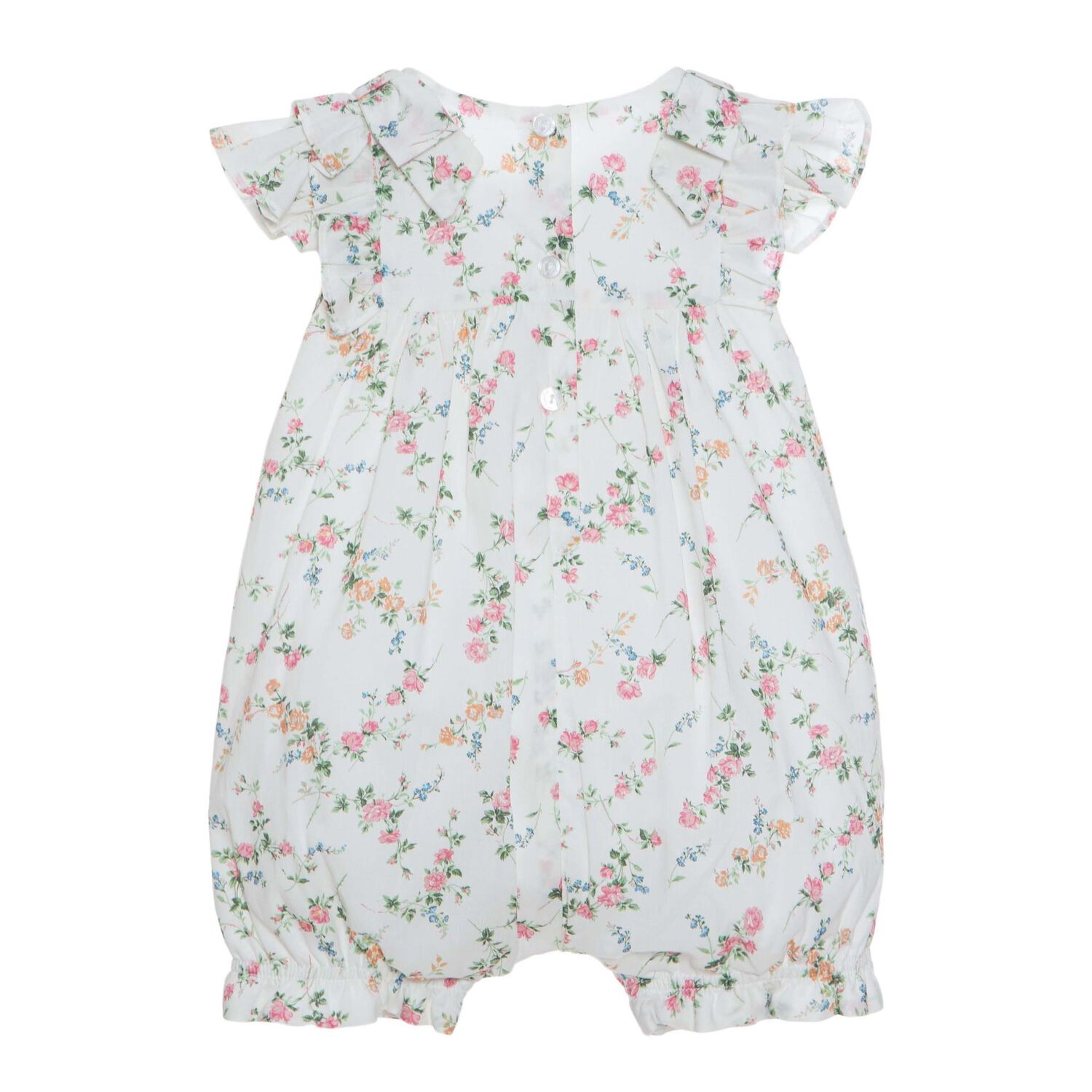 Baby Girls Ivory Liberty Print Floral Romper, 1, hi-res