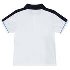 Younger Boys White Logo Polo Shirt, 2, hi-res
