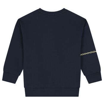 Girls Navy Blue Chain Sweatshirt