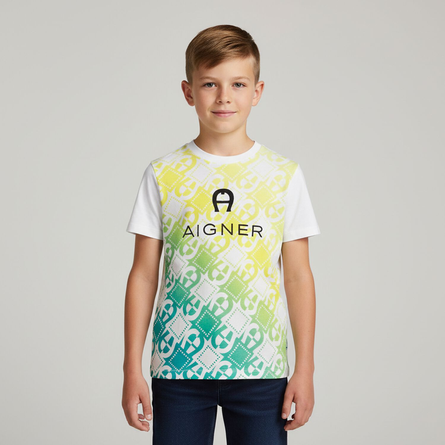 Boys White Logo T-Shirt, 1, hi-res