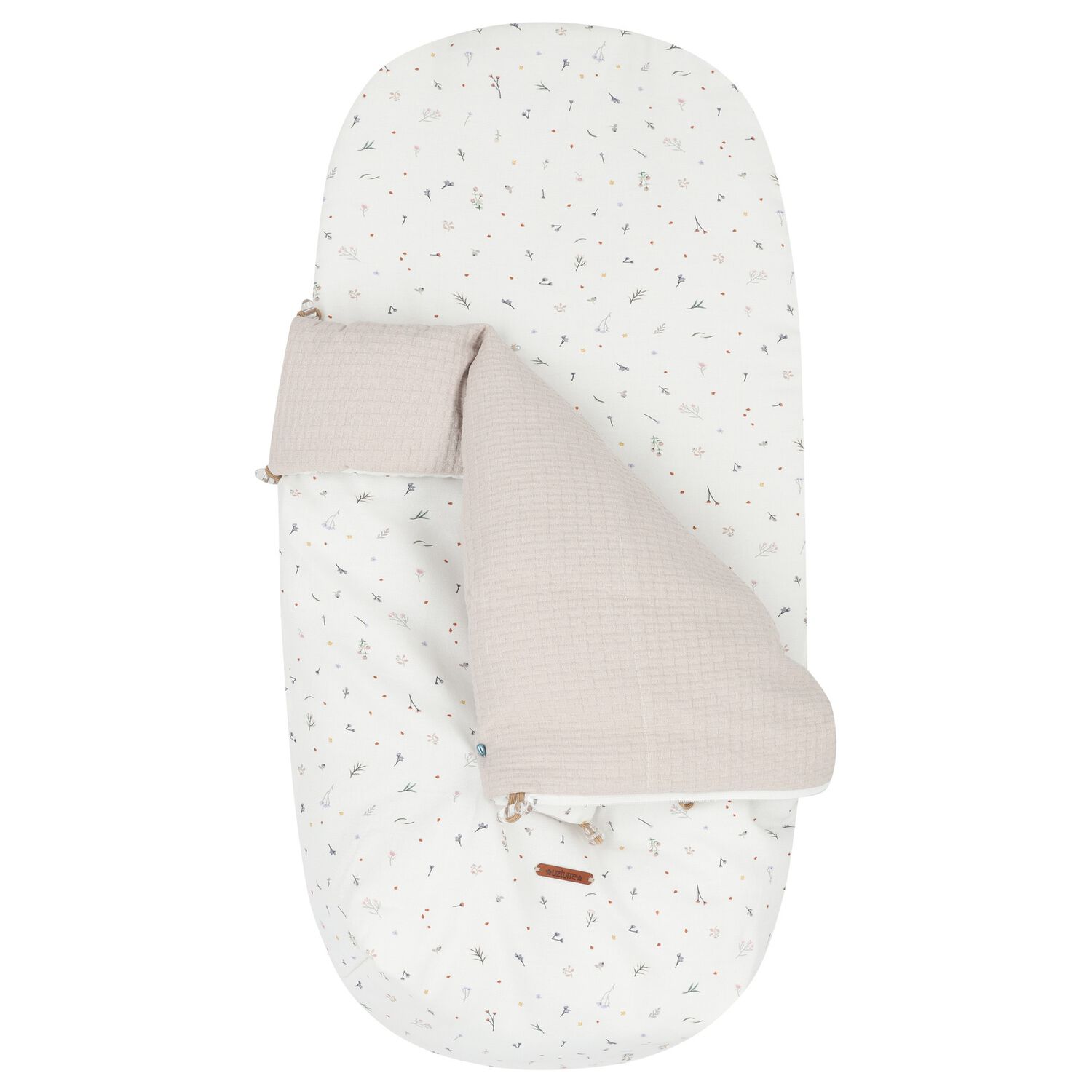 Ivory & Beige Floral Baby Nest, 1, hi-res image number null