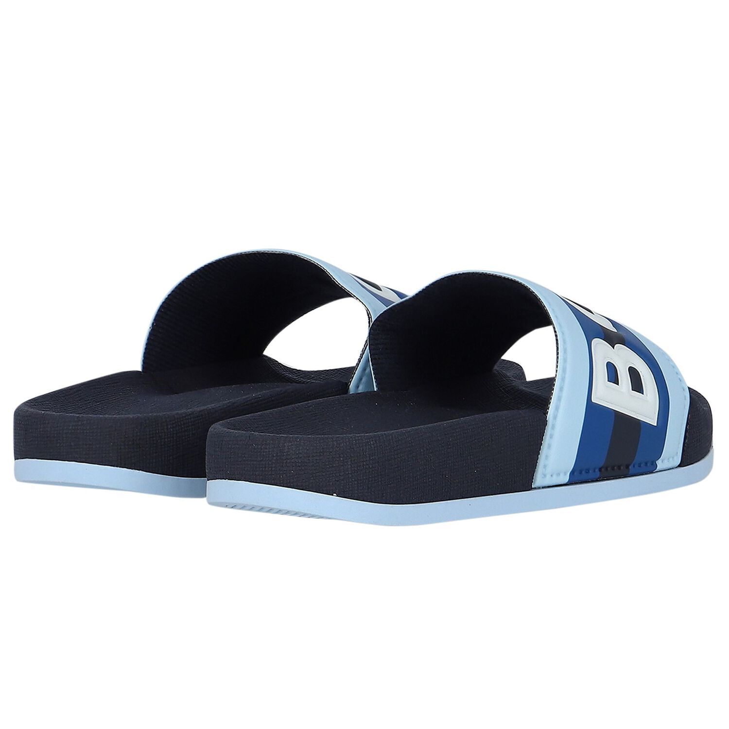 Boys Blue & Navy Blue Logo Sliders, 1, hi-res