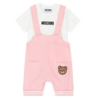 Younger Girls Pink Dungaree Set, 1, hi-res