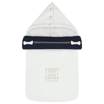 Baby Girls White & Navy Blue Nest