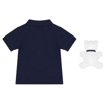 Baby Navy Logo Polo Shirt Gift Set