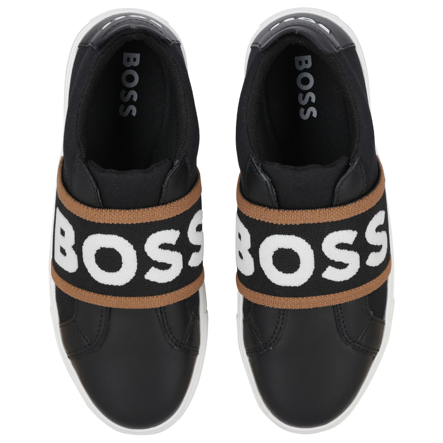 Boys Black Logo Trainers, 1, hi-res image number null