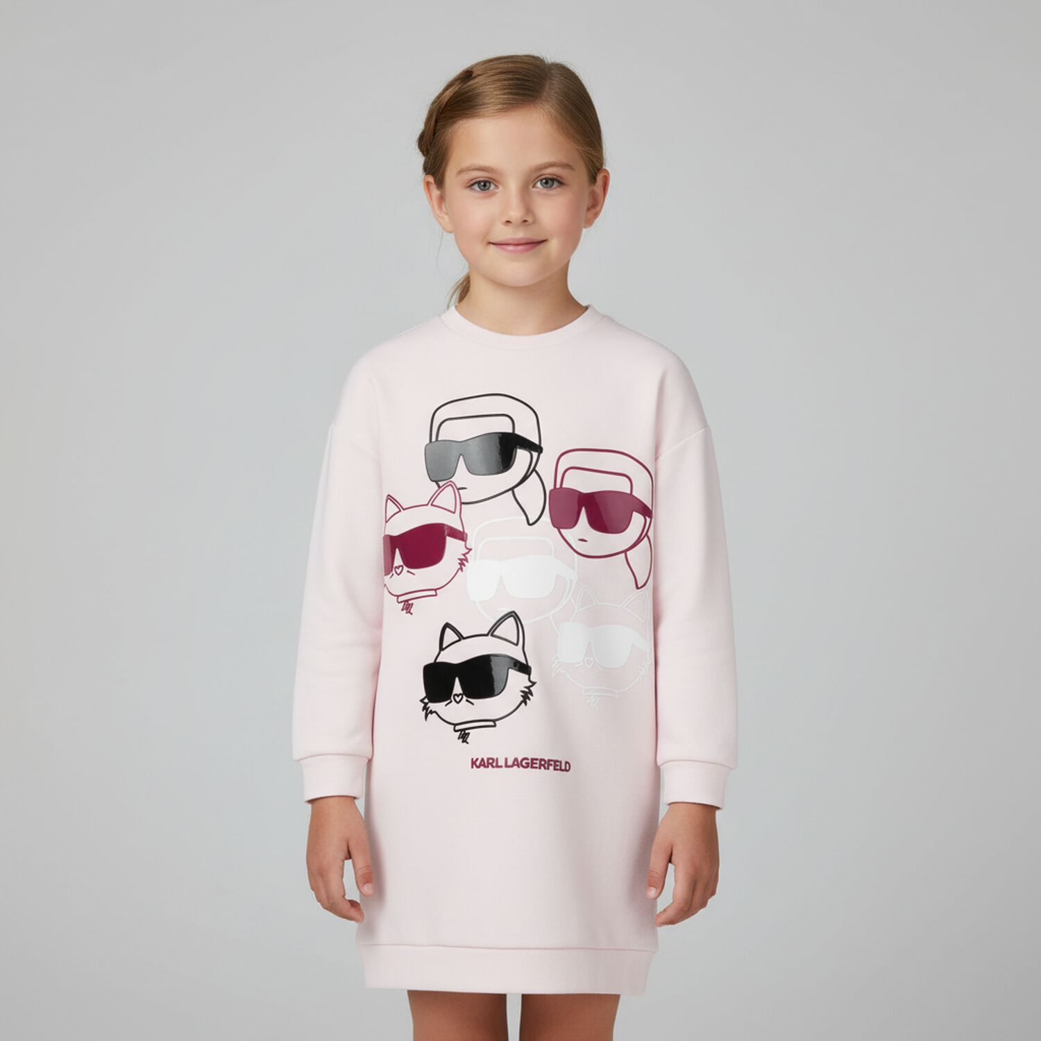 Girls Pink Ikonik Dress, 1, hi-res