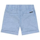 Yonger Boys White & Blue Logo Shorts Set, 1, hi-res