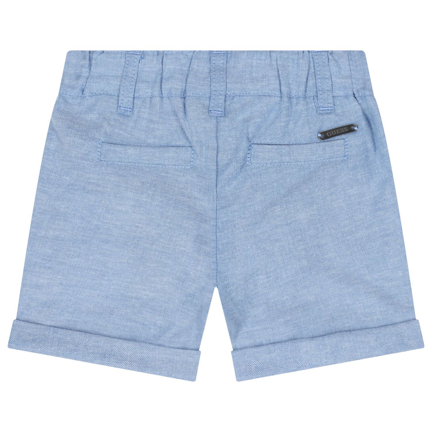 Yonger Boys White & Blue Logo Shorts Set, 1, hi-res