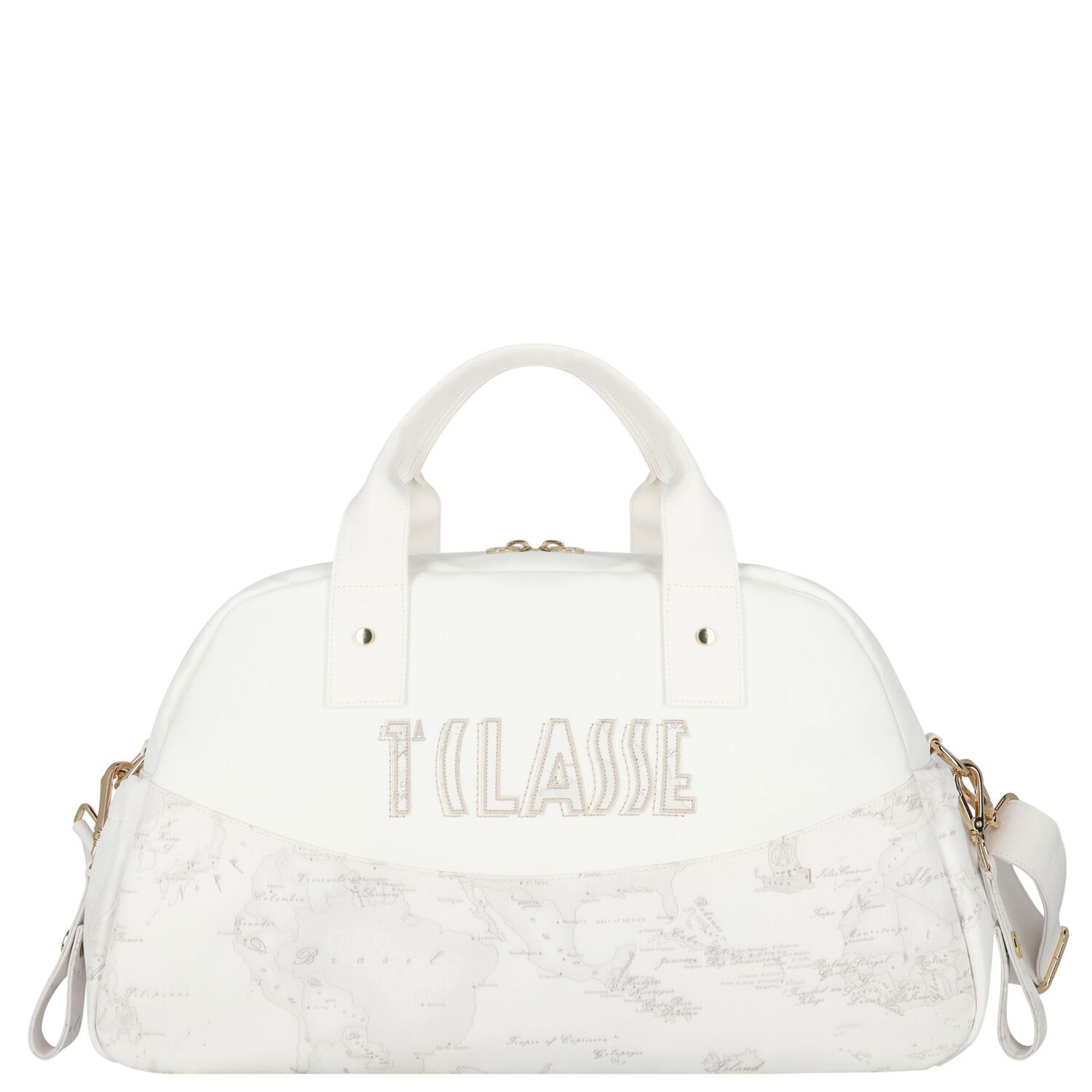 White Geo Map Baby Changing Bag , 2, hi-res