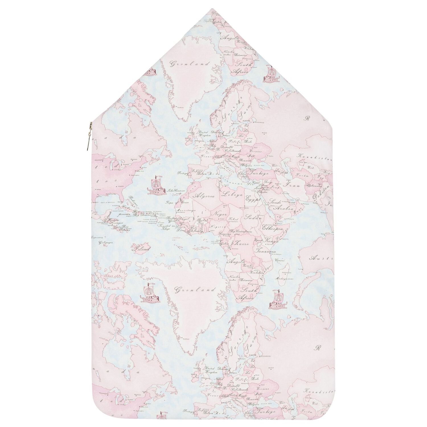 Baby Girls Pink & Blue Geo Map Baby Nest, 1, hi-res