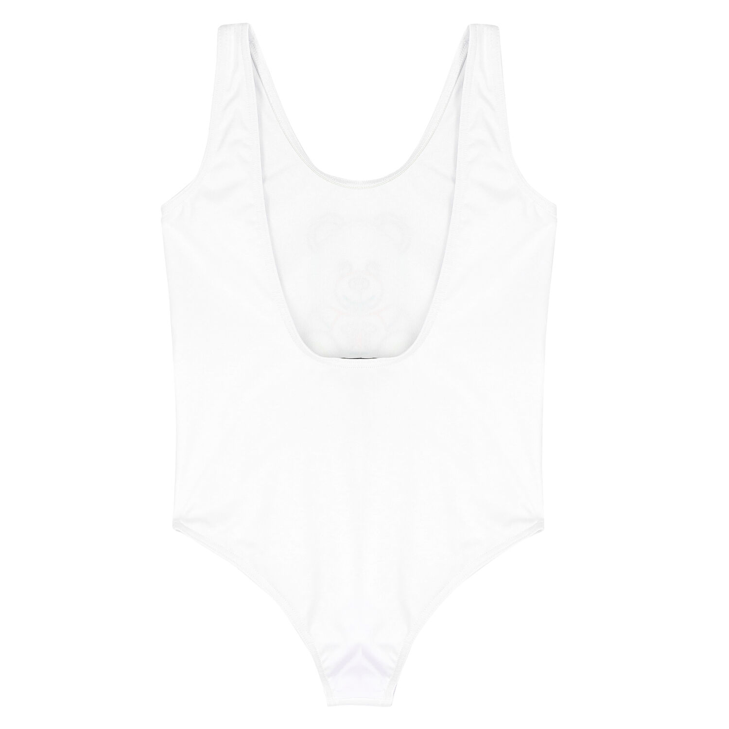 Girls White Teddy Logo Swimsuit, 1, hi-res