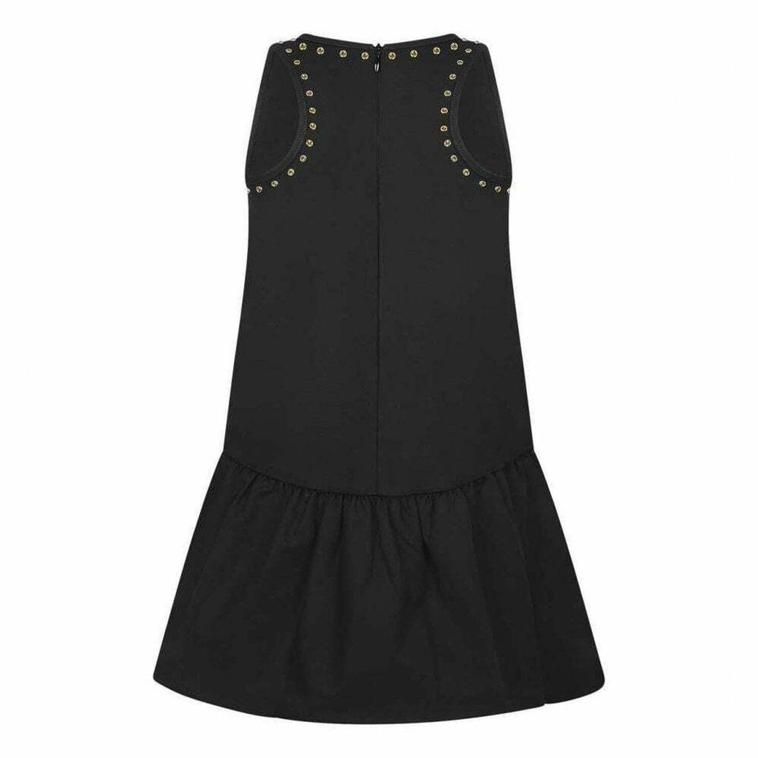 Girls Black Cotton Dress, 1, hi-res image number null