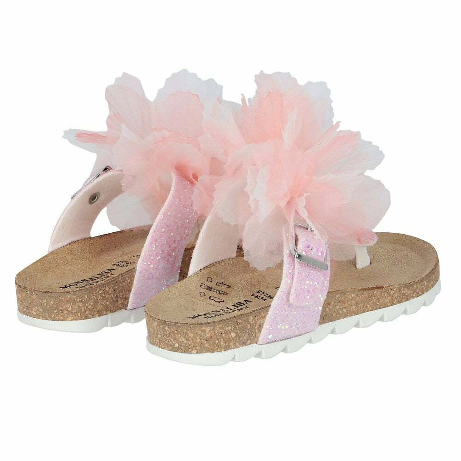 Girls Pink Floral Sandals, 1, hi-res