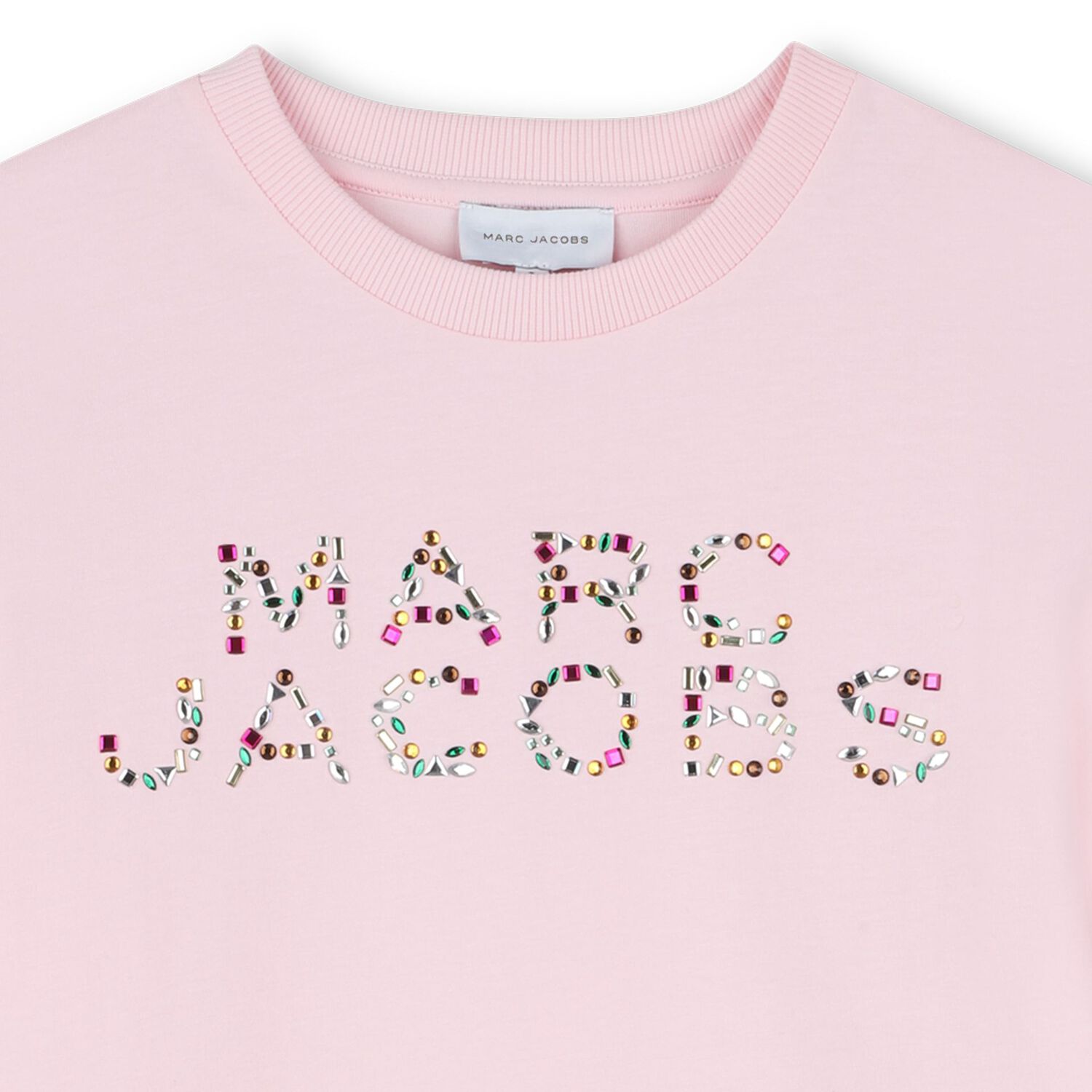 Girls Pink Logo Rhinestone T-Shirt, 2, hi-res