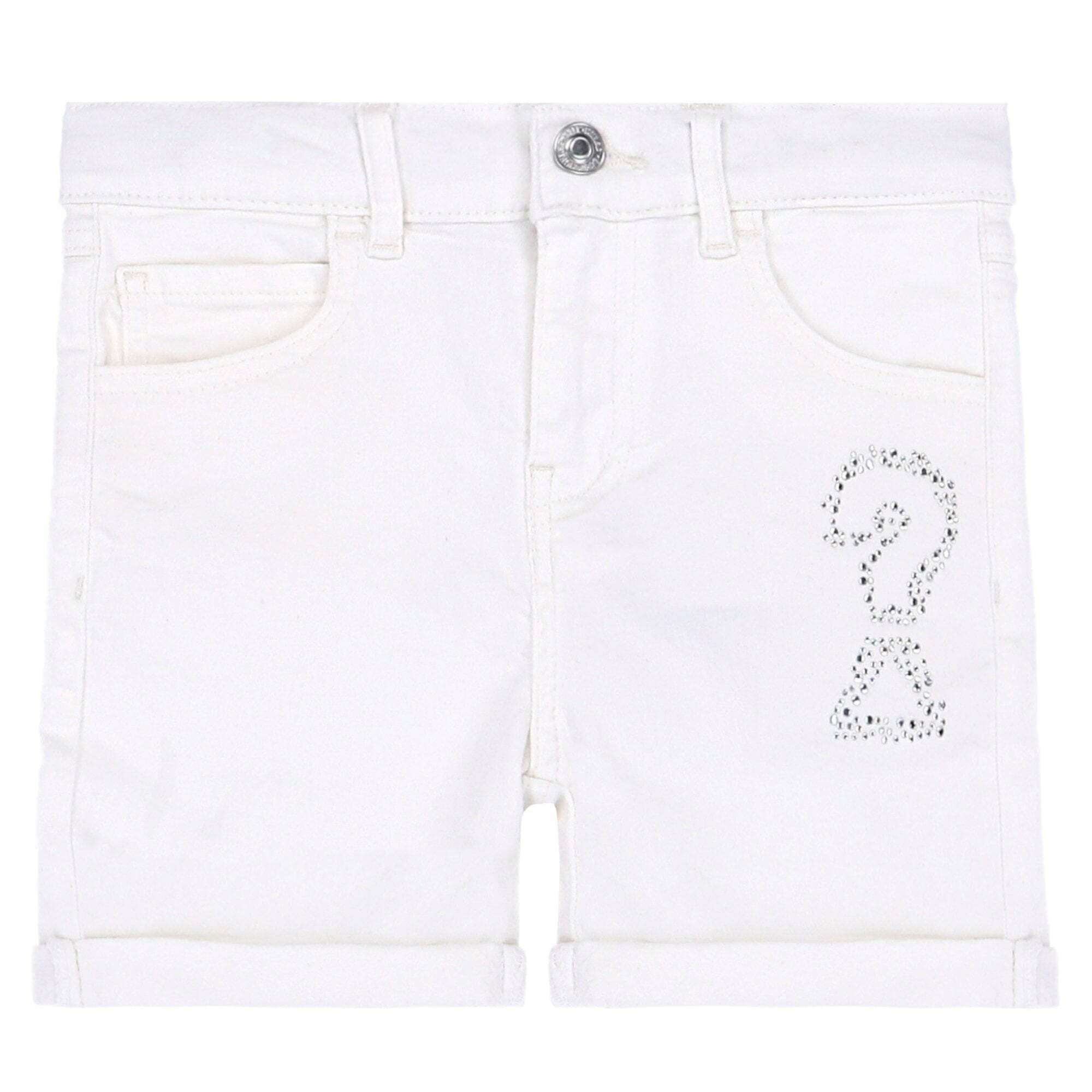 Guess Girls White Denim Short Junior Couture UK