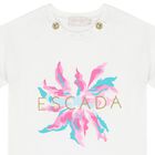 Girls White Logo T-Shirt, 1, hi-res