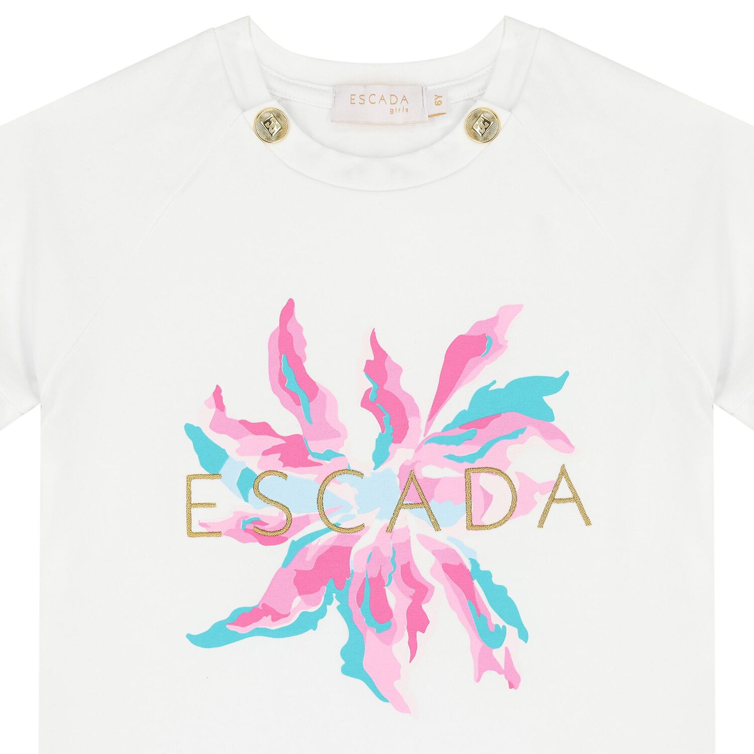 Girls White Logo T-Shirt, 1, hi-res