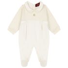 Ivory & Gold Logo Babygrow & Hat Gift Set, 1, hi-res