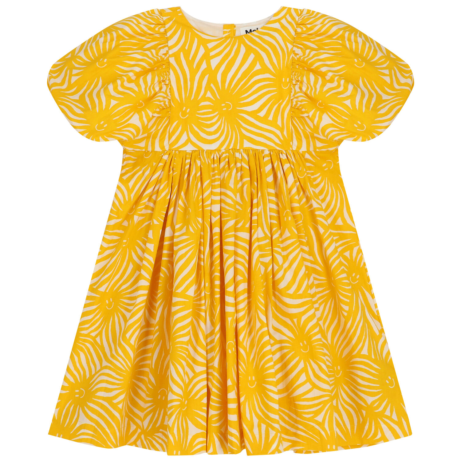 Girls Yellow & White Sun Dress, 1, hi-res