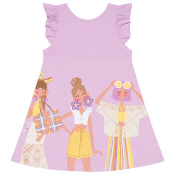 Girls Purple Ruffled Dress