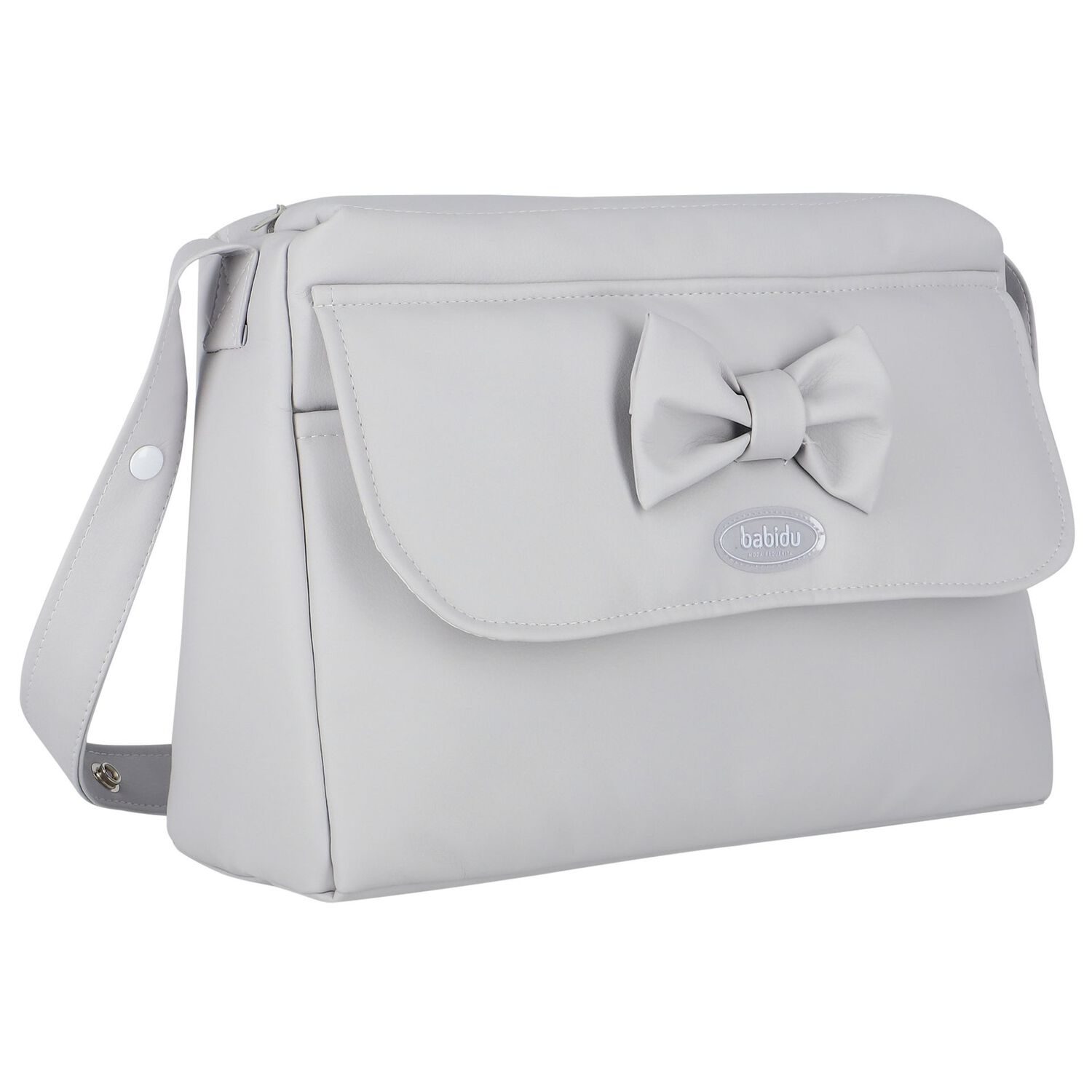 Grey Bow Baby Changing Bag, 2, hi-res