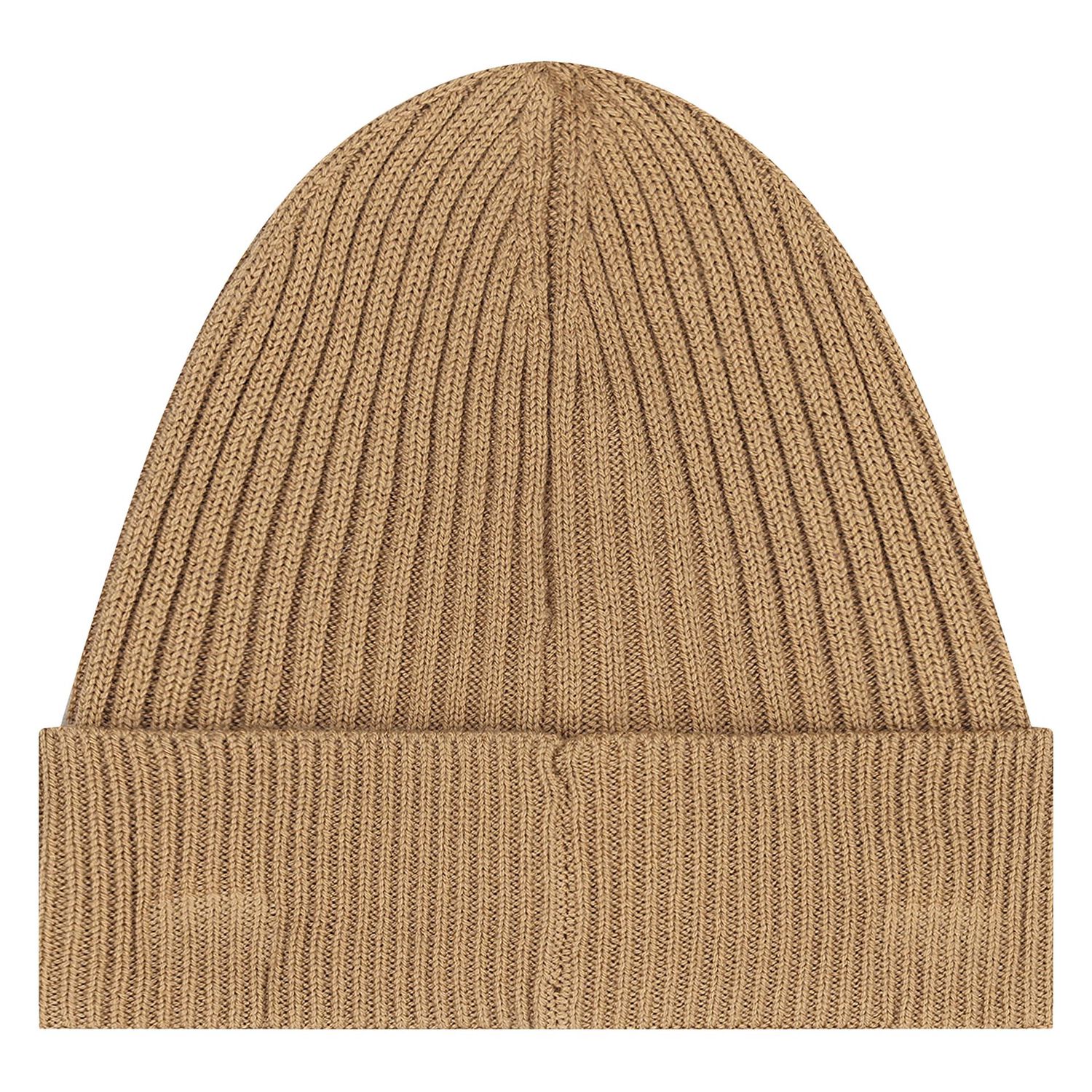 Beige Knitted Logo Hat, 1, hi-res
