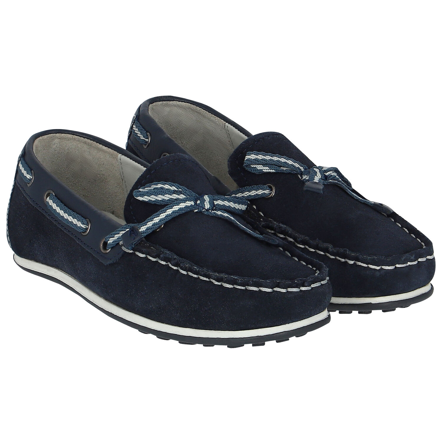 Boys Blue Suede Deck Shoes, 1, hi-res image number null