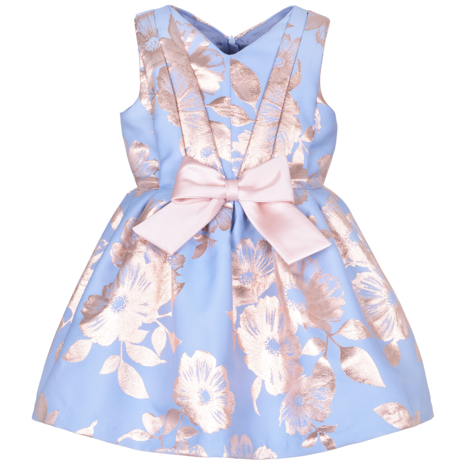 Girls Blue & Rose Gold Dress, 1, hi-res image number null