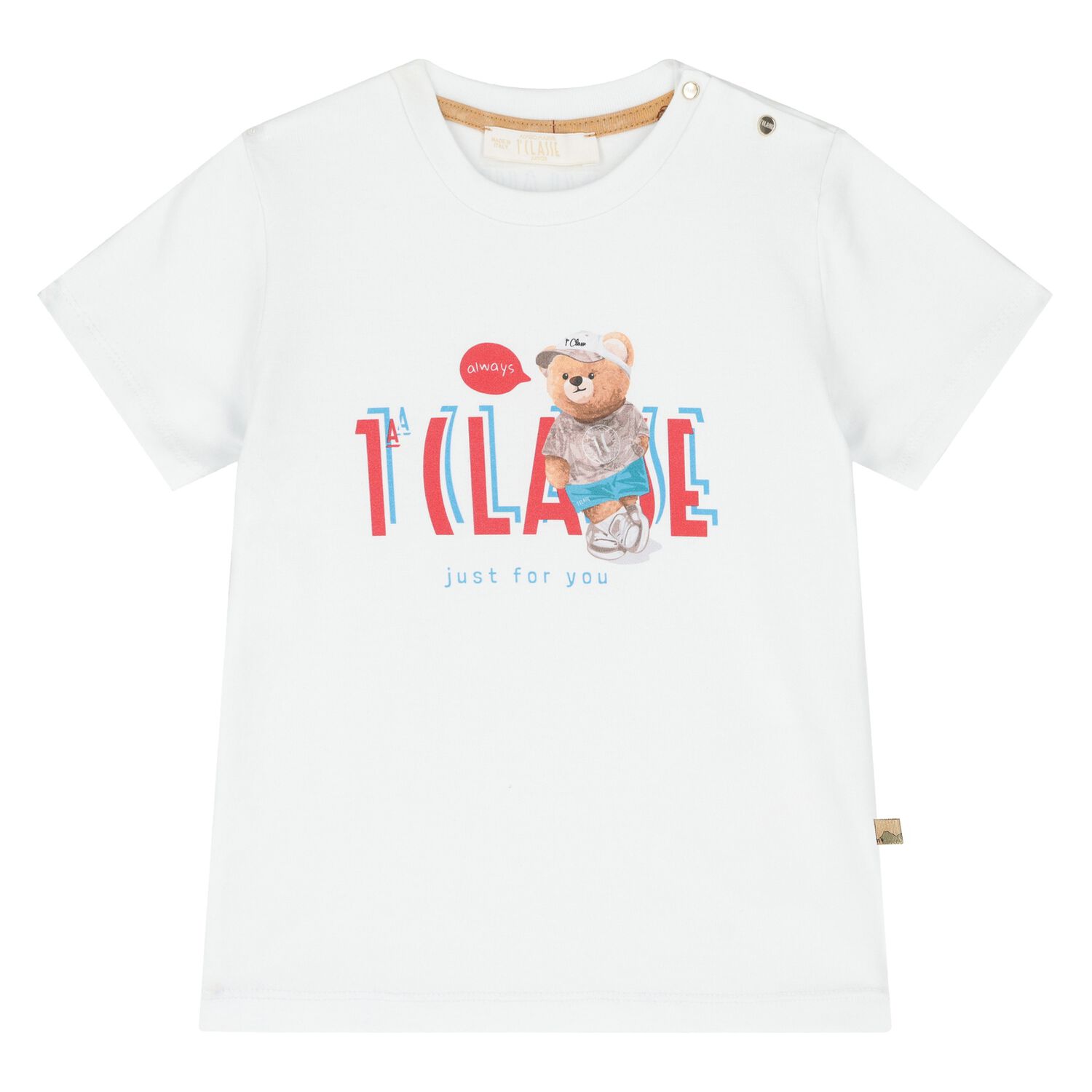 Younger White Teddy Bear T-Shirt, 1, hi-res