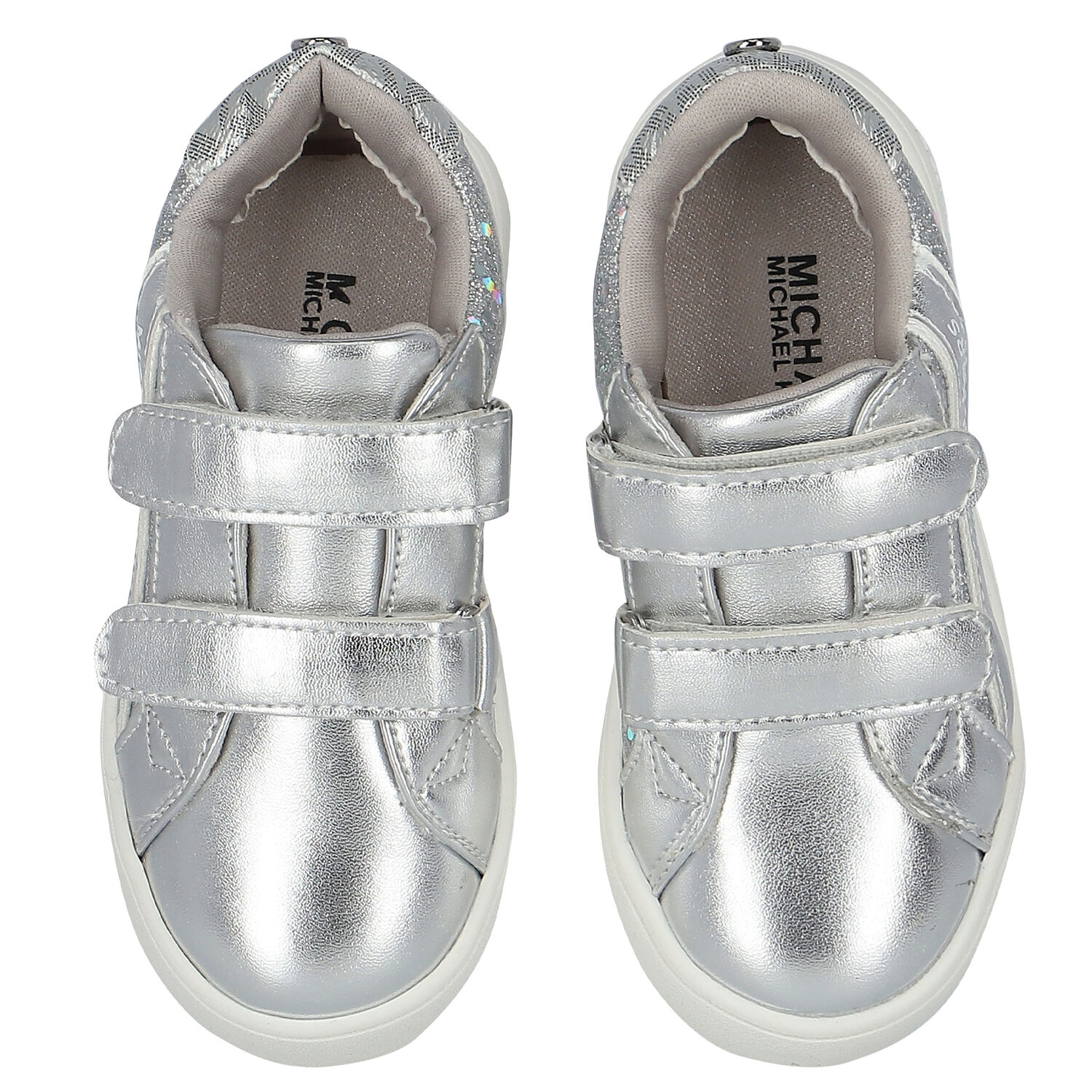 Girls Silver Logo Trainers, 1, hi-res