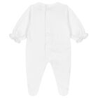Baby Girls White Floral Babygrow, 1, hi-res