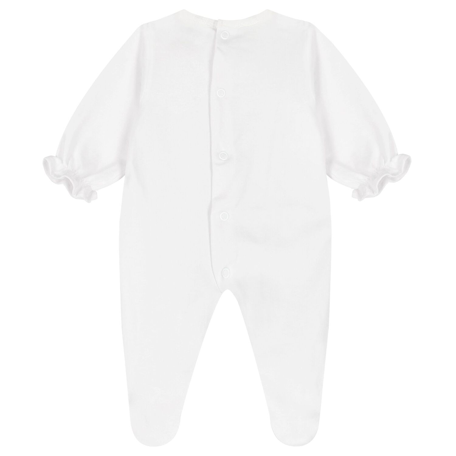 Baby Girls White Floral Babygrow, 1, hi-res image number null