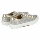Girls Gold Glitter Logo Trainers, 1, hi-res