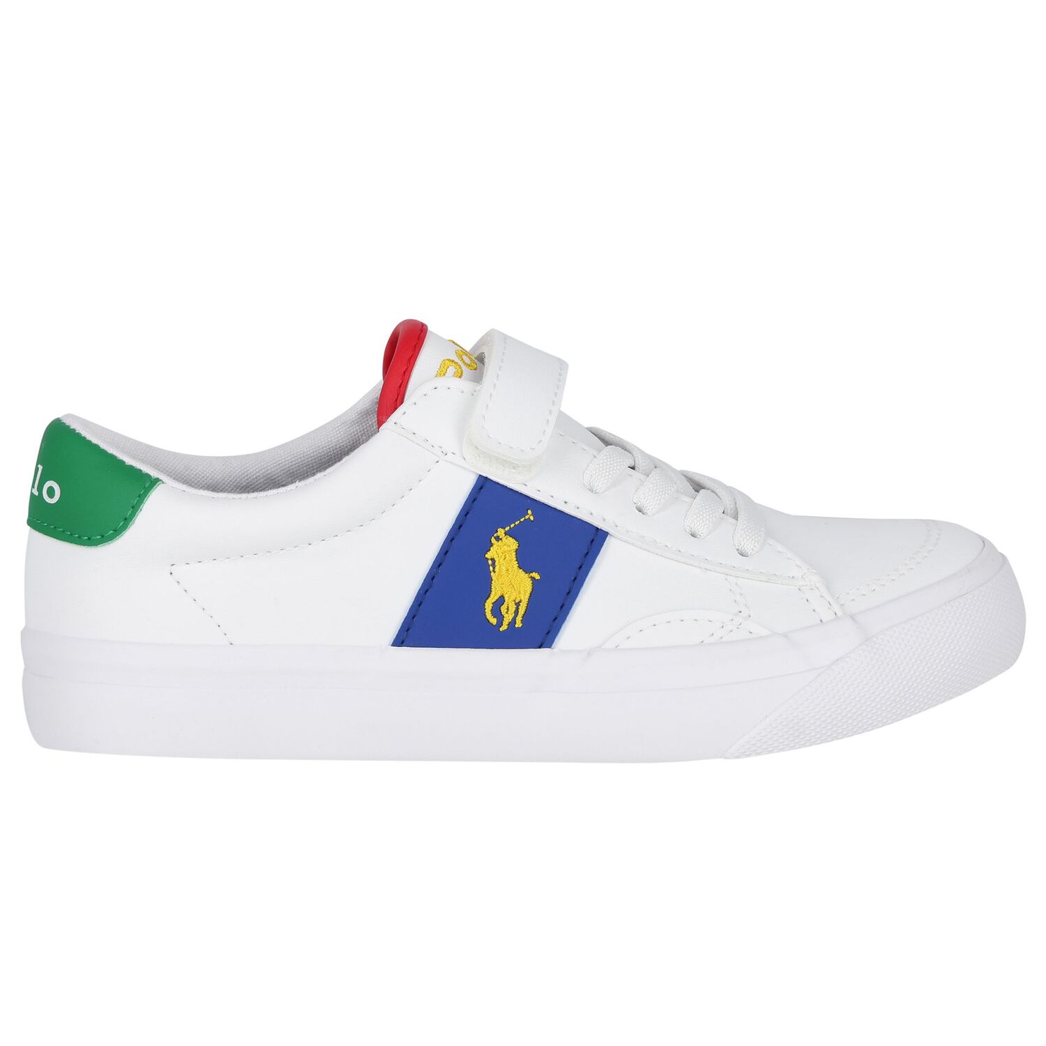 Boys White Logo Trainers, 1, hi-res