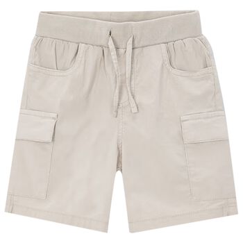 Boys Beige Cargo Shorts