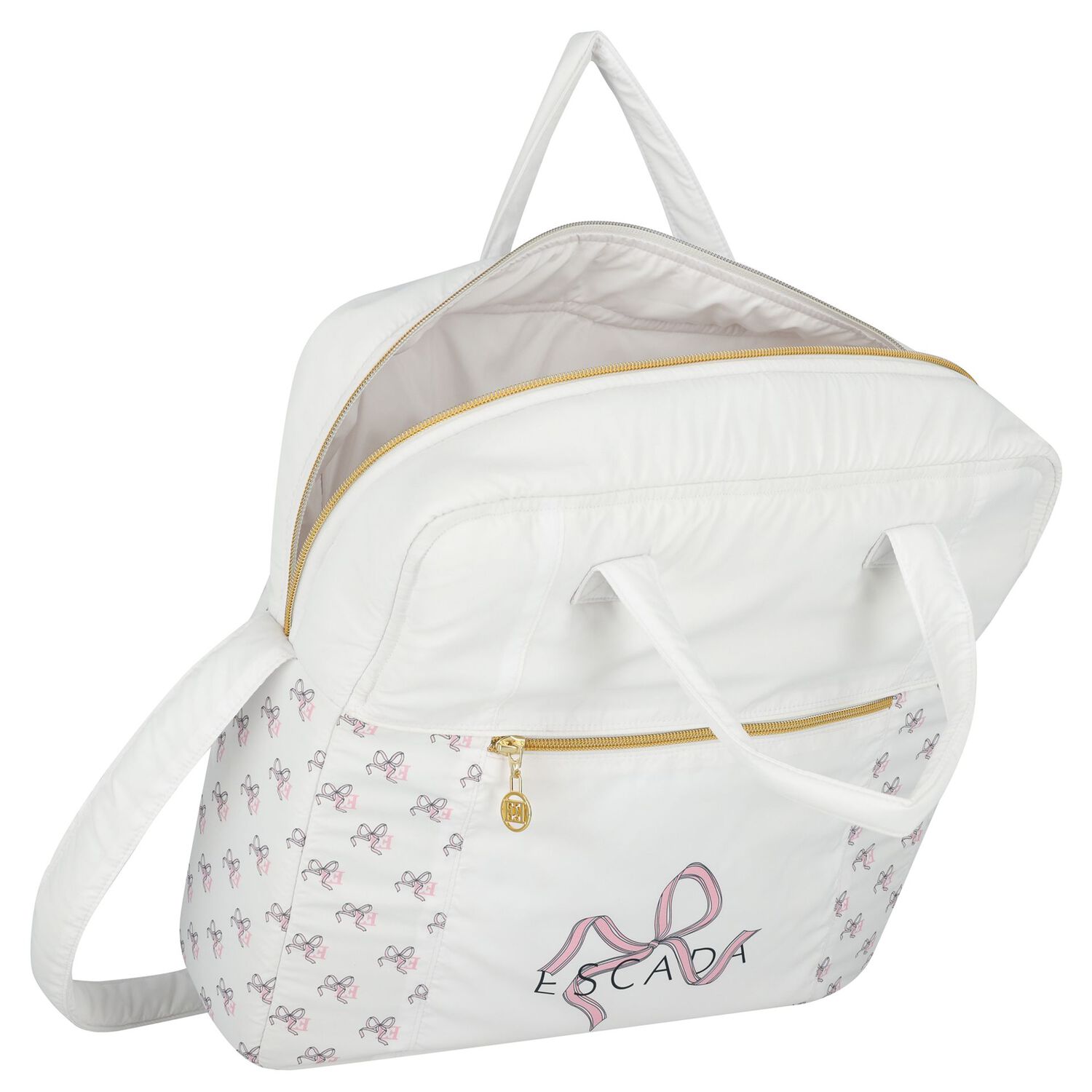Baby Girls White Logo Bow Changing Bag, 1, hi-res